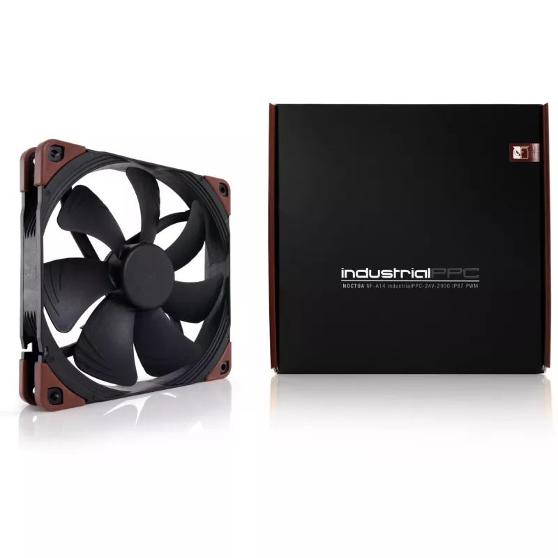 Noctua NF-A14 INDUSTRIALPPC-2000 PWM ventilators, 140x25 mm, 12V, PWM, 500–2000 RPM, 182.5 m³/h, IP52, SSO gultnis