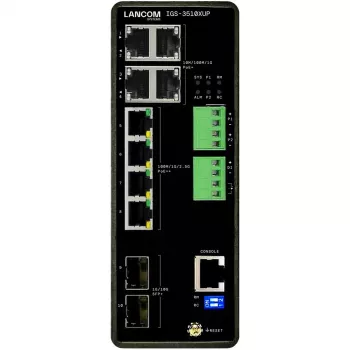 Pārvaldāms LANCOM IGS-3510XUP Layer 3 slēdzis, 8x 2.5G RJ-45 porti, 10G atbalsts, PoE, 68 Gbit/s komutācija