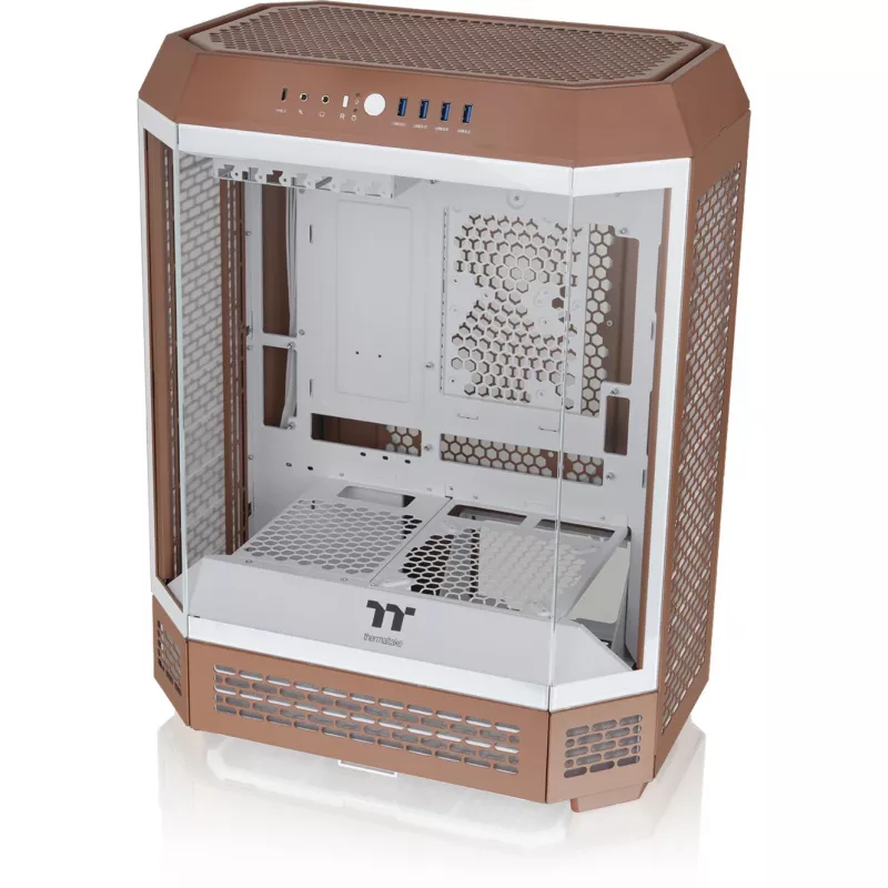 PC korpuss Thermaltake The Tower 600 Midi Tower Mocha — ATX/Micro-ATX/Mini-ITX, rūdīts stikls, 1x3.5 collas + 2x2.5 collas, 4x USB 3.2