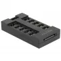 Delock - RGB LED gaismas centrs - 10 porti - Melns (64128)