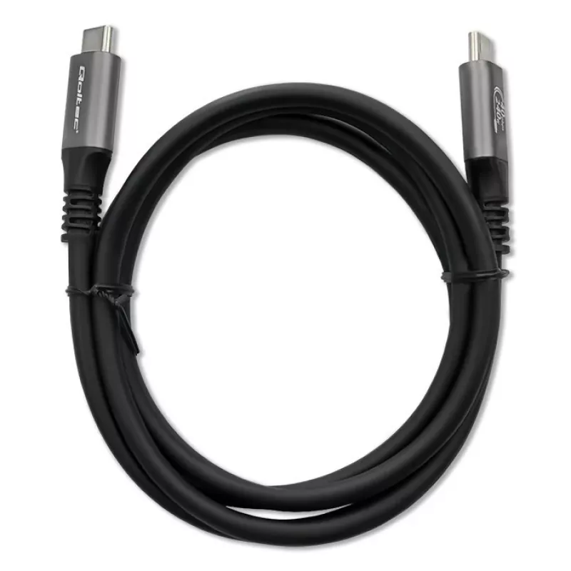 USB-C kabelis QOLTEC USB4 240 W Thunderbolt 3/4, 40 Gbps, 240 W jaudas piegāde
