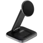 SATECHI 3-in-1 salokāms Qi2 bezvadu uzlādes statīvs (Space Gray) ar A, C, G tipa spraudņiem
