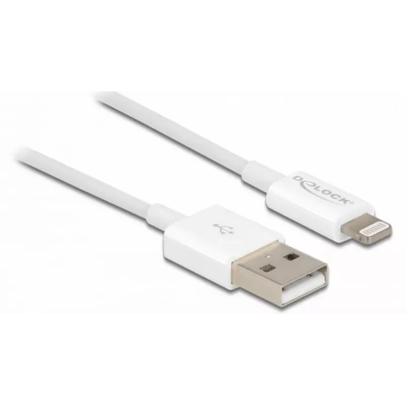 USB datu un strāvas kabelis DeLOCK 83000 iPhone iPad iPod ierīcēm, balts, 1 m