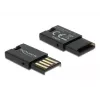 DeLOCK USB 2.0 karšu lasītājs melns Micro SD MicroSDHC MicroSDXC 480 Mbit/s