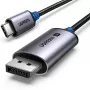 USB-C–DisplayPort kabelis UGREEN 1 m — USB-C (vīrišķais) uz DisplayPort (vīrišķais), taisni savienotāji, melns