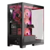 PC korpuss MODECOM Volcano SPACE APEX ARGB Midi Tower, rūdīts stikls, USB-C, atbalsta ATX/microATX/Mini-ITX, GPU līdz 430 mm, CPU dzesētājs līdz 180 mm