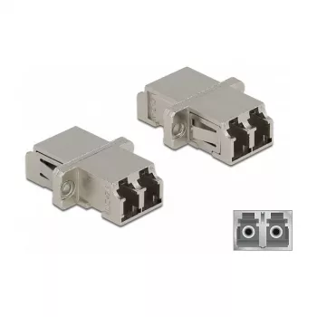 Optiskās šķiedras savienotājs DeLOCK LC Duplex ligzda uz LC Duplex ligzdu viena režīma metāls