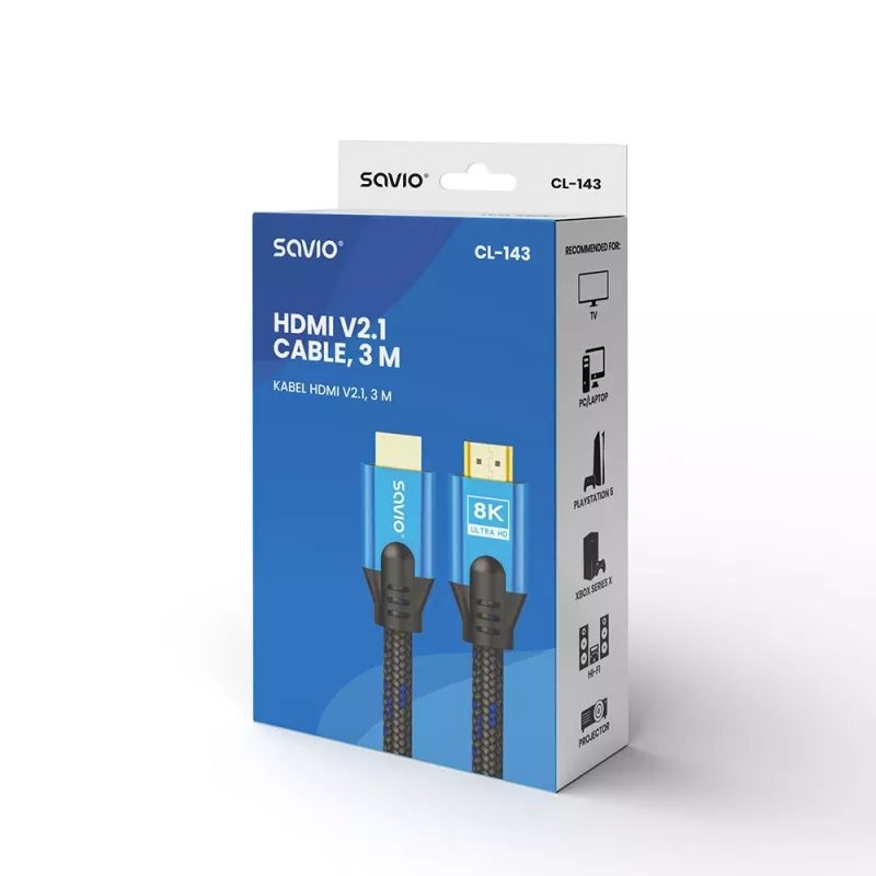 HDMI kabelis Savio CL-143 3m