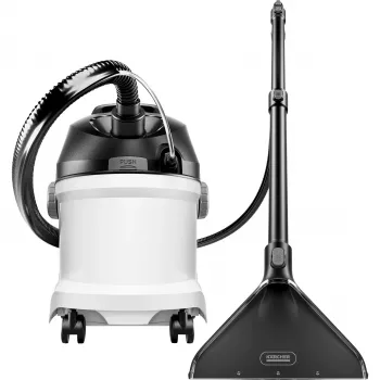 Cilindriskais putekļsūcējs Kärcher SE 5 — sausā un mitrā tīrīšana, 1000 W turbīna, 4 L netīrā/4 L tīrā ūdens tvertnes, 6 m vads