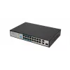 Switch Extralink VIRTUS V3 Unmanaged L2 16x Fast Ethernet (10/100) PoE 1U Melns