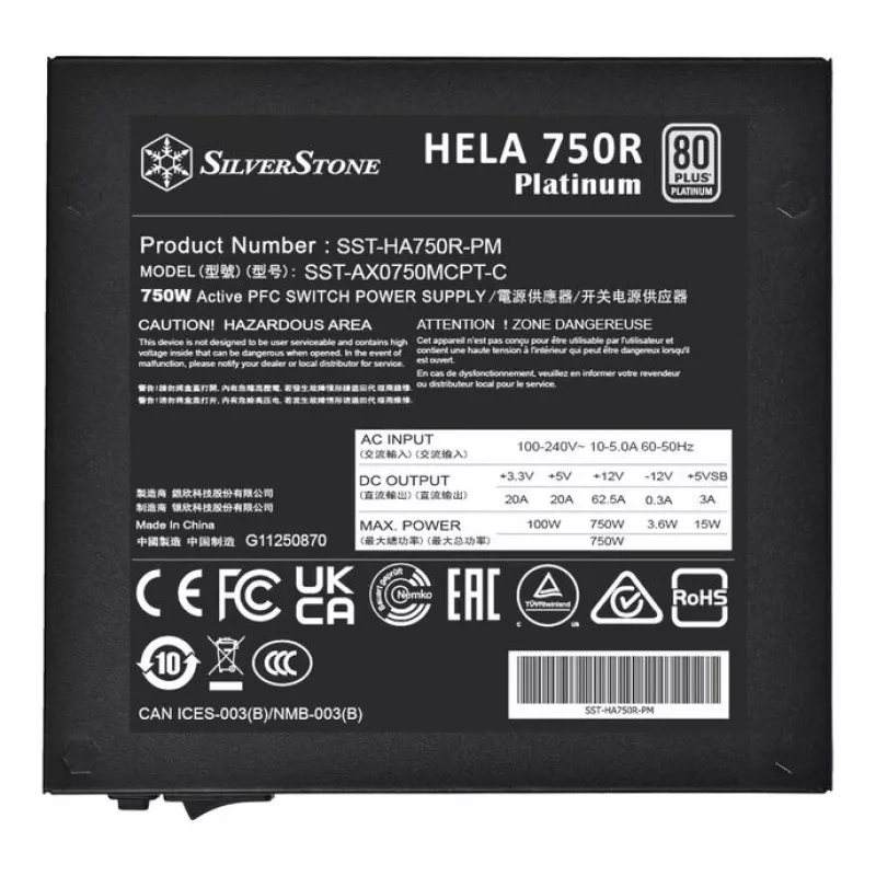 Barošanas bloks SilverStone HELA 750R 750 vatu