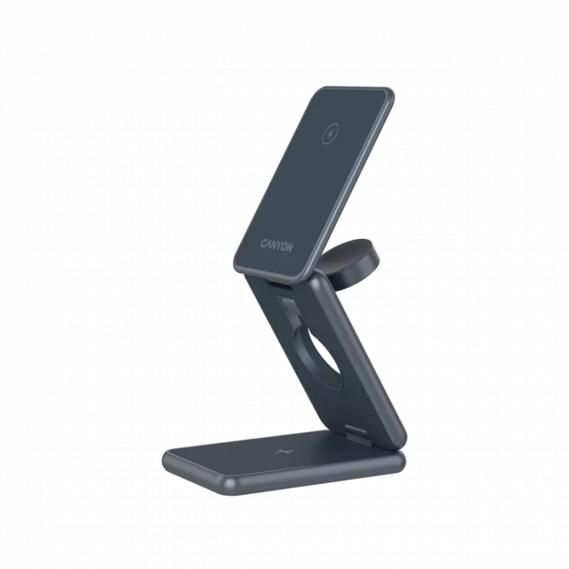 CANYON Salokāms bezvadu lādētājs OnCharge 309 15W 3in1 Metāls