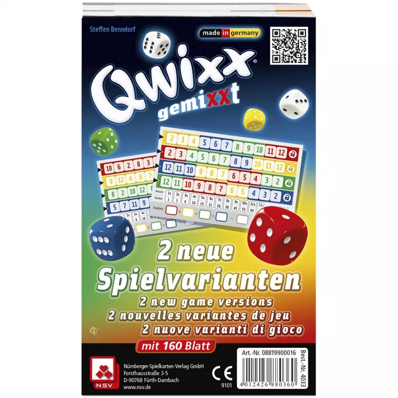 Qwixx Mixed Extra Score Pads kauliņu spēle