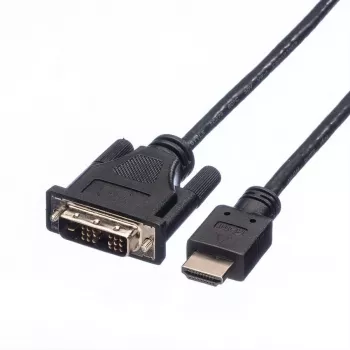 ROLINE adaptera kabelis HDMI uz DVI-D (Single Link) - 1,5 m - Melns (11.04.5516)