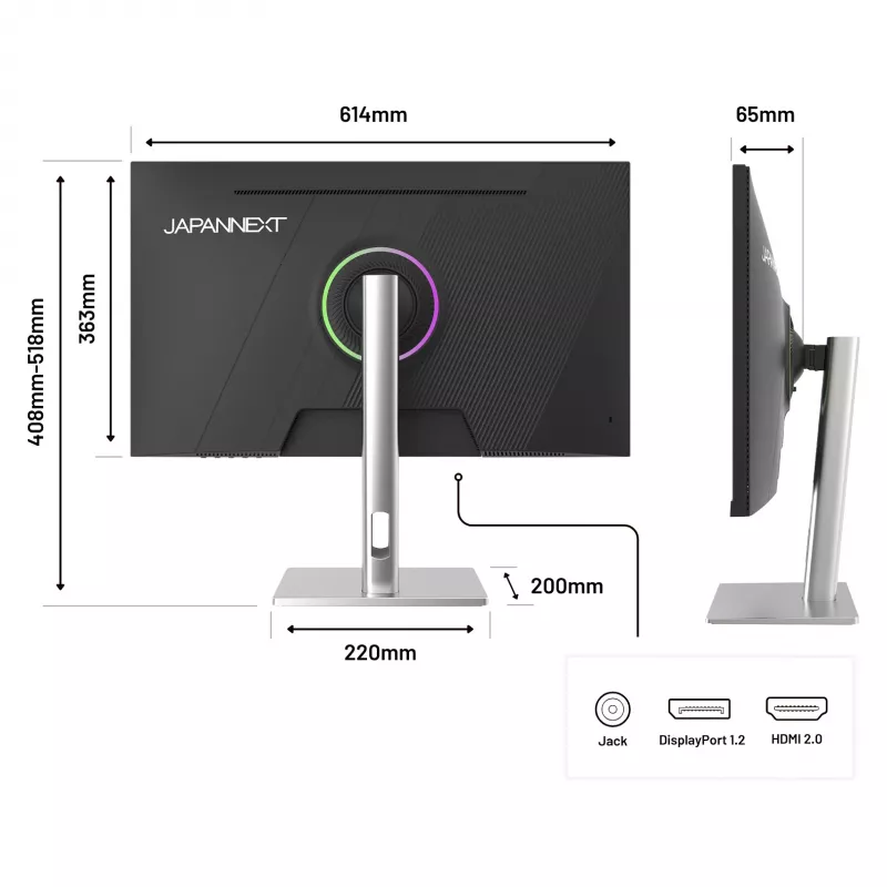 JAPANNEXT JN-I270FHD200F-HSP datora monitors 68,6 cm (27 collas) 1920 x 1080 pikseļi Full HD LED Sudraba