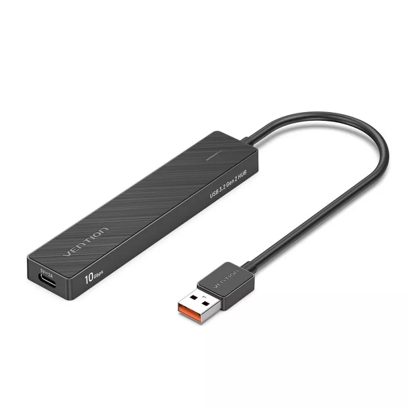 USB 3.2 Gen 2 5-in-1 Multiport Hub Vention CHOBB — 5 pieslēgvietas (4× USB 3.2 Gen 2 Type-A, 1× USB 3.2 Gen 1 Type-A), 0,15 m, ABS, melna