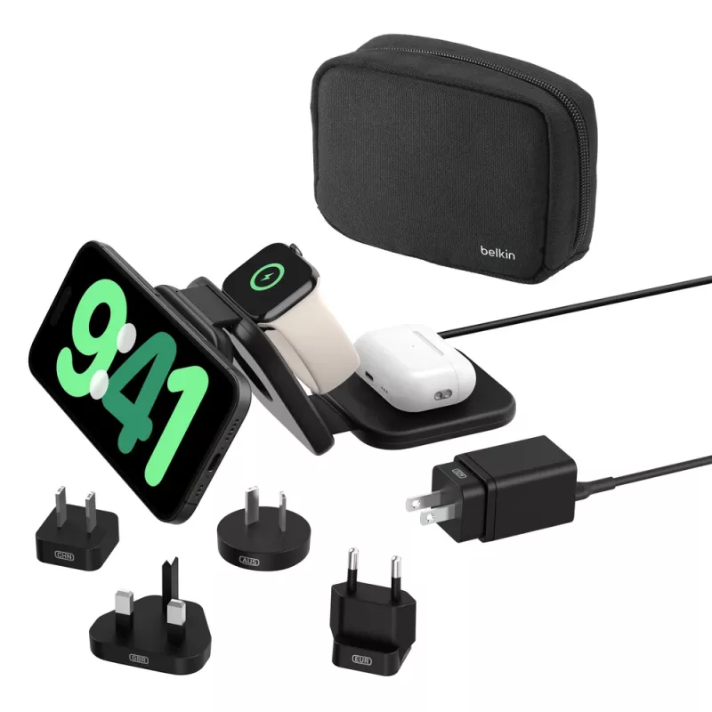Belkin BoostCharge Pro austiņas viedtālrunis viedpulkstenis melns USB bezvadu ātrā uzlāde