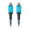 USB-C kabelis M/M USB4 1,5m 240W 60Hz Melns-Zils