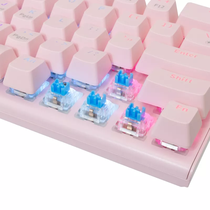 Mehāniskā spēļu tastatūra White Shark Wakizashi GK-002421V2 rozā ASV-Zils izkārtojums