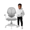 Grozāmais krēsls mark adler Junior 4.5 pelēka — ergonomisks rakstāmgalda krēsls, regulējams augstums 40–50 cm, sieta atzveltne, ritenīšu pamatne, roku balsti, jostasvietas atbalsts