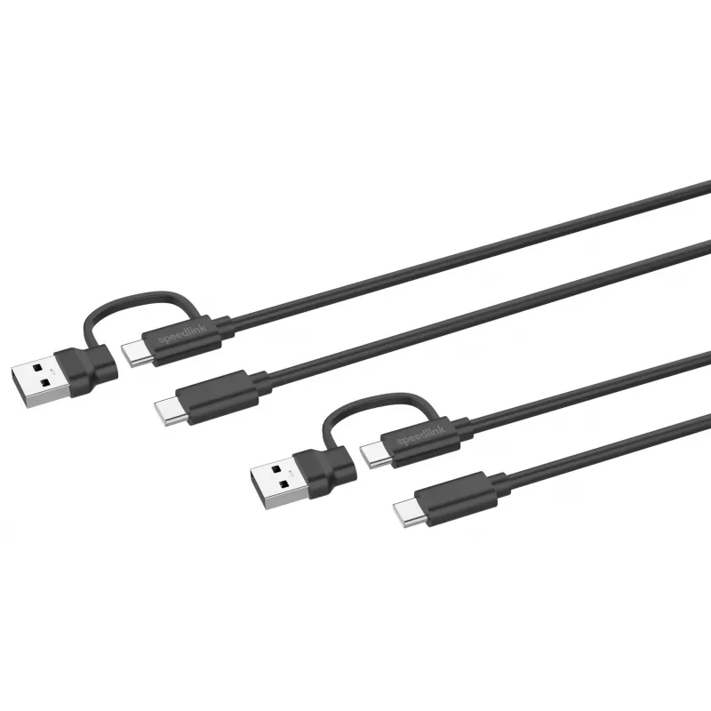 USB 3.2 Gen 1 (3.1 Gen 1) kabelis Speedlink SL-460101-BK, 3 m, USB A/USB C uz USB C, melns