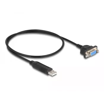 DeLOCK USB 2.0 uz seriālo RS-232 adapteris 50 cm FTDI melnā krāsā