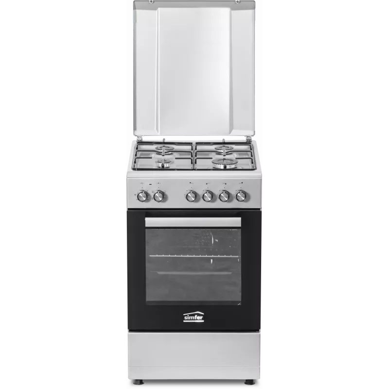 Gāzes plīts virsma un elektriskā cepeškrāsns SIMFER 5405SERGG, nerūsējošais tērauds, 4 zonas, 50 cm