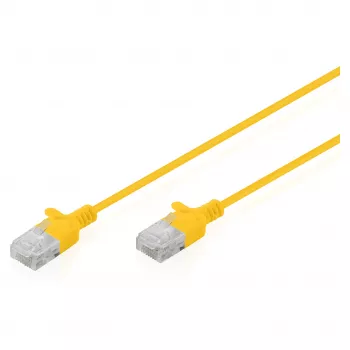 komutācijas kabelis CAT6 U-UTP plāns, DIGITUS DK-1618-050S-Y, 5 m, dzeltens