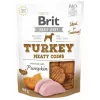 Suņu gardumi Brit Jerky Turkey Meaty Coins 200 g — funkcionāla treniņu uzkoda pieaugušiem suņiem, olbaltumvielas 33%, tauki 22%
