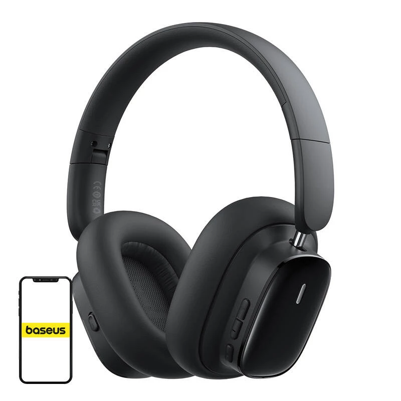 Baseus Bowie H1i austiņas Bezvadu galvas saite Zvani/Mūzika USB Type-C Bluetooth Melns