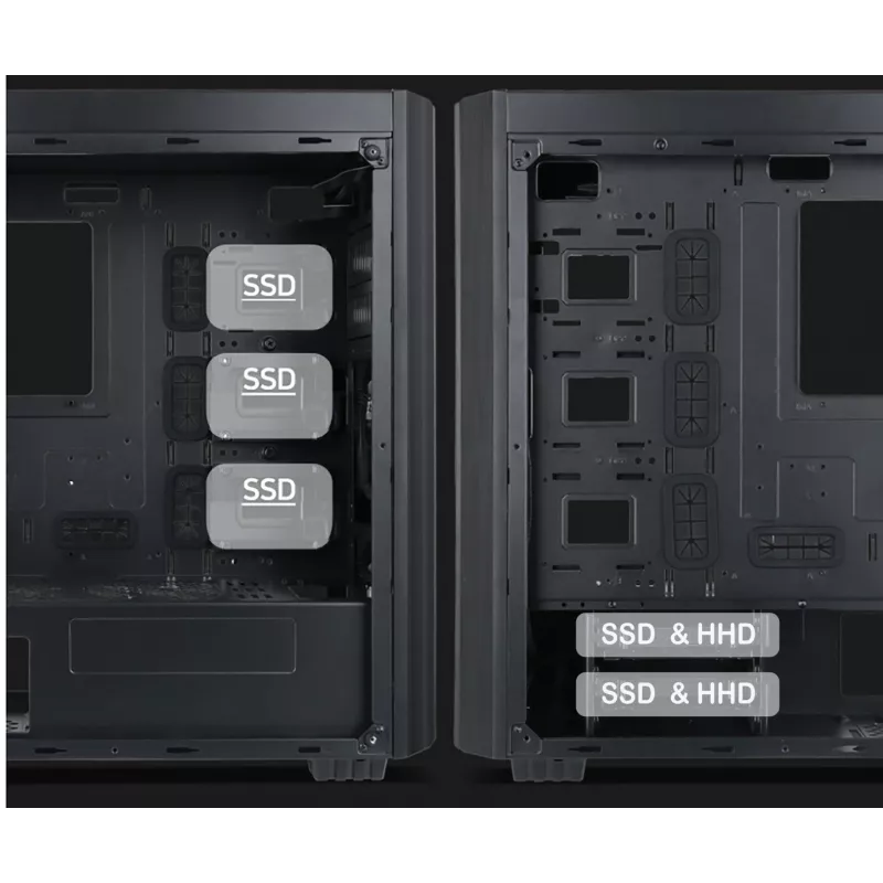 Gembird Fornax K500 ATX datora korpuss, Midi Tower, Melns