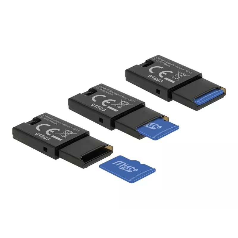 DeLOCK USB 2.0 karšu lasītājs melns Micro SD MicroSDHC MicroSDXC 480 Mbit/s