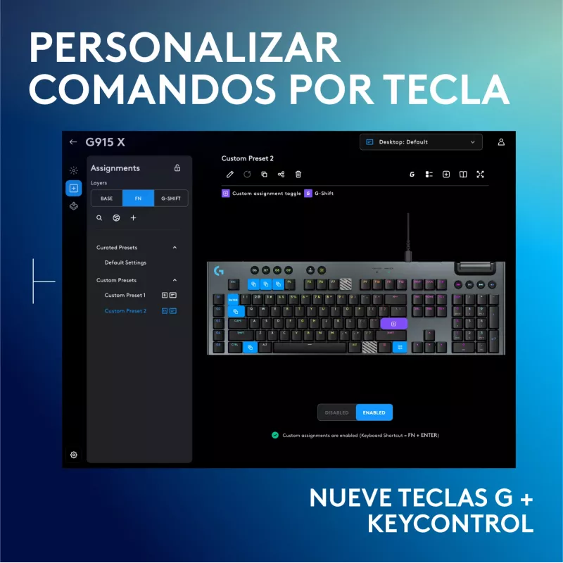 Vadu mehāniskā spēļu tastatūra Logitech G915 X Melns ar RGB apgaismojumu