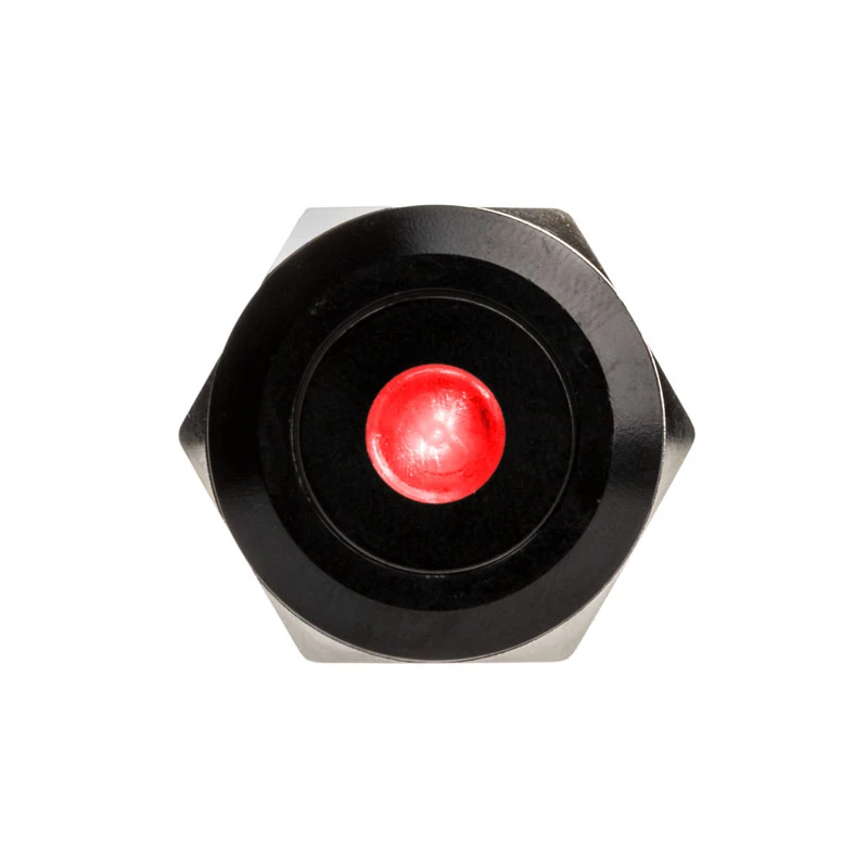 DimasTech vandāldroša spiedpoga 22 mm Melnsline Dot RGB PD223