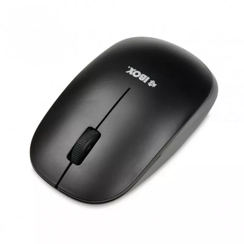 IBOX Desktop Kit Pro bezvadu tastatūra un pele, QWERTY pilna izmēra 104 taustiņi, 2,4 GHz, 1200 DPI, melna