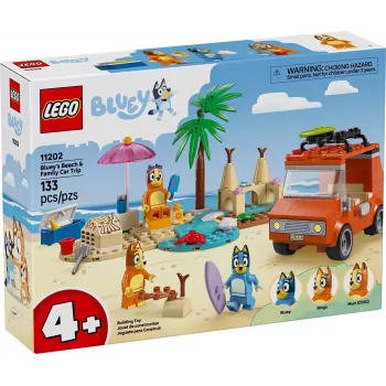 LEGO Bluey Blue Car Family Trip 11202 — rotaļu komplekts iztēles spēlēm