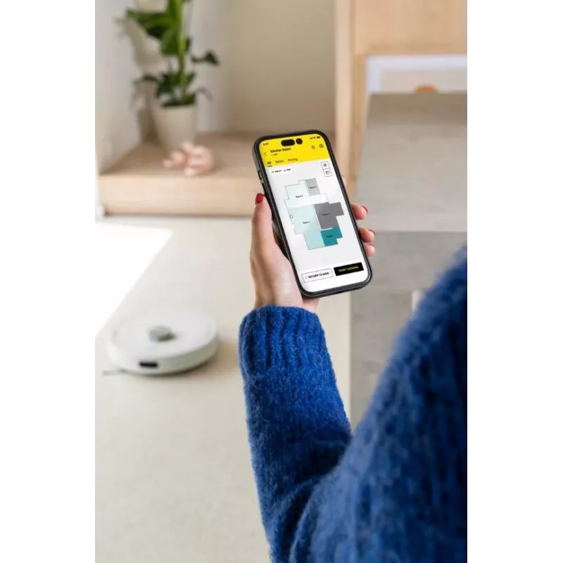 KARCHER RVC 3 Comfort balts grīdas tīrīšanas robots ar bāzes staciju