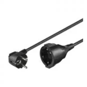 Wentronic goobay - Strāvas pagarinājuma kabelis - strāvas CEE 7/7 (M) leņķveida uz CEE 7/4 (W) - maiņstrāva 250 V - 10 A - 5,0 m - melns (93094)