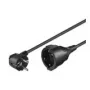 Wentronic goobay - Strāvas pagarinājuma kabelis - strāvas CEE 7/7 (M) leņķveida uz CEE 7/4 (W) - maiņstrāva 250 V - 10 A - 5,0 m - melns (93094)