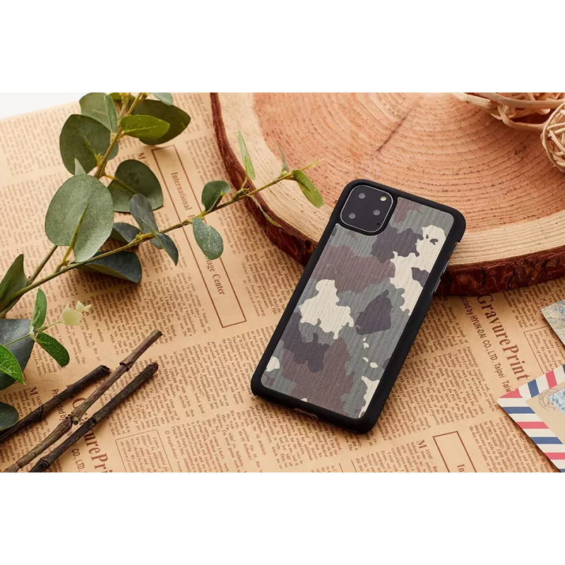 Viedtālruņa maciņš man and wood iPhone 11 Pro — maskēšanās melns aizsargapvalks