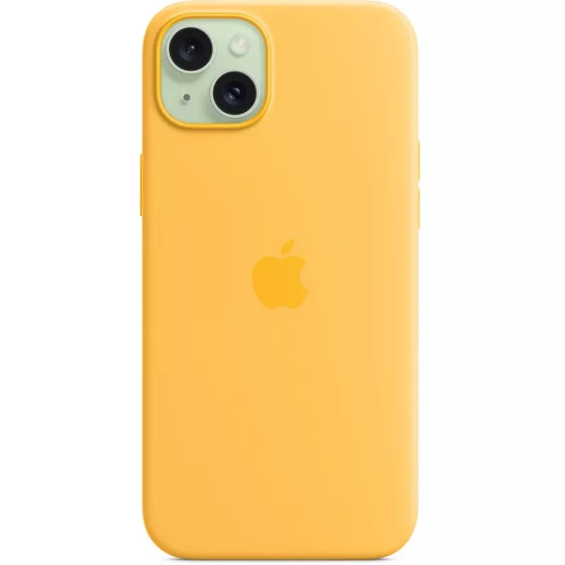 Silikona maciņš Apple iPhone 15 Plus MagSafe oranžā krāsā