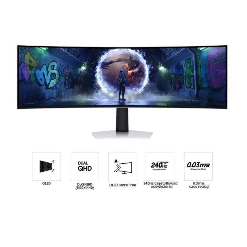Monitors Samsung Odyssey G9 OLED 49 collu OLED 5120 x 1440