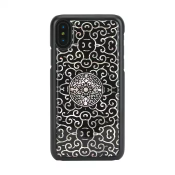 Viedtālruņa maciņš iKins iPhone XS / XS S Liana — melns aizsargapvalks