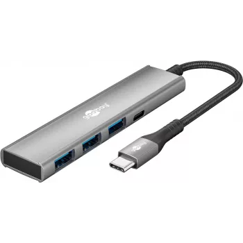 Goobay Slim 4-Port USB-Hub USB-C uz/USB-A 5 Gbit/s - -Plug> 1x (76562)