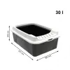 Atvērta kaķu tualete rotho Bonnie Cat 572×393×209 mm, tehnopolimērs, 30 L, melns/pelēks