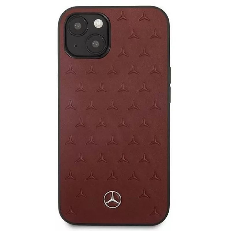 Mercedes MEHCP13SPSQRE iPhone 13 mini 5,4 sarkans/sarkans cietais vāciņš Ādas zvaigžņu raksts