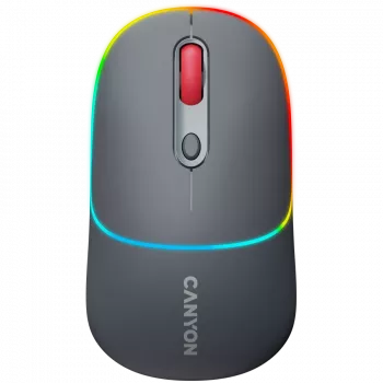 Canyon MW-22 2in1 RGB bezvadu pele - pelēka - Bluetooth/RF - 1.600 dpi - uzlādējama
