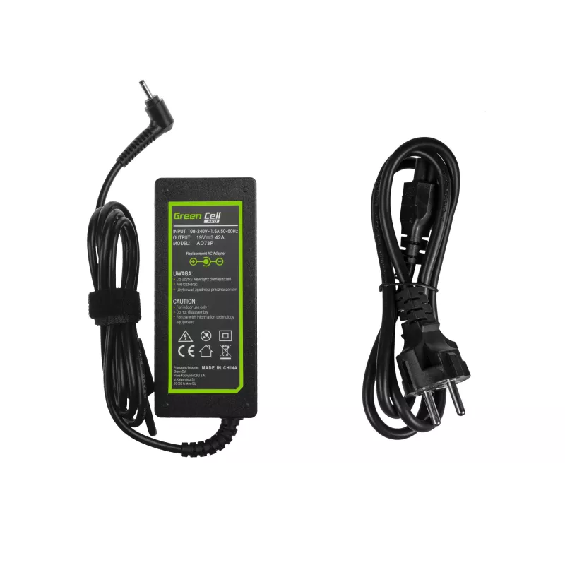 Green Cell AD73P barošanas adapteris/invertors iekštelpām 65 W Melns