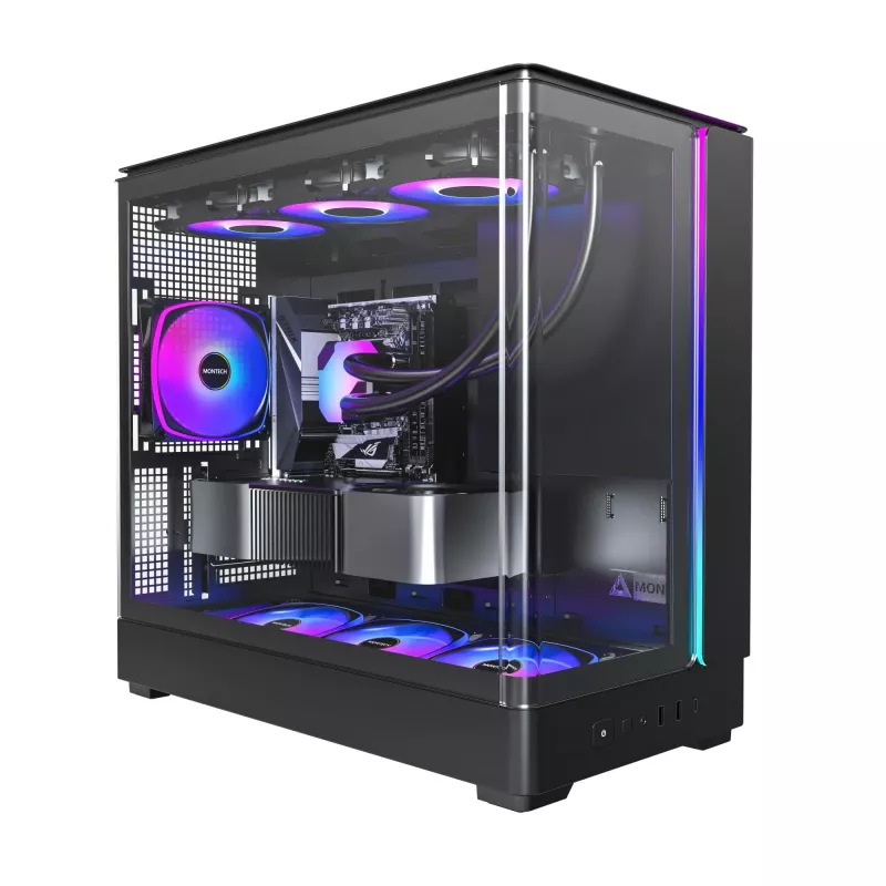 Datora korpuss Montech KING 15 PRO Melns — micro ATX / Mini-ITX midi tornis