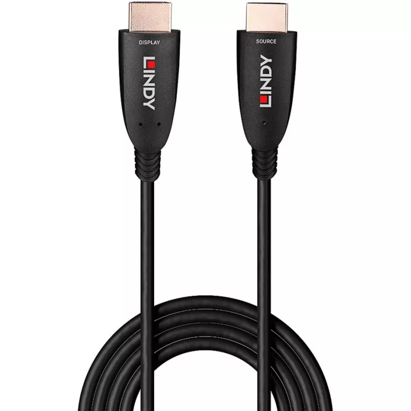 Lindy 15m Fibre Optic Hybrid HDMI 8K60 kabelis, 15 m, HDMI Type A (Standard), HDMI Type A (Standard), 48 Gbit/s, Melns